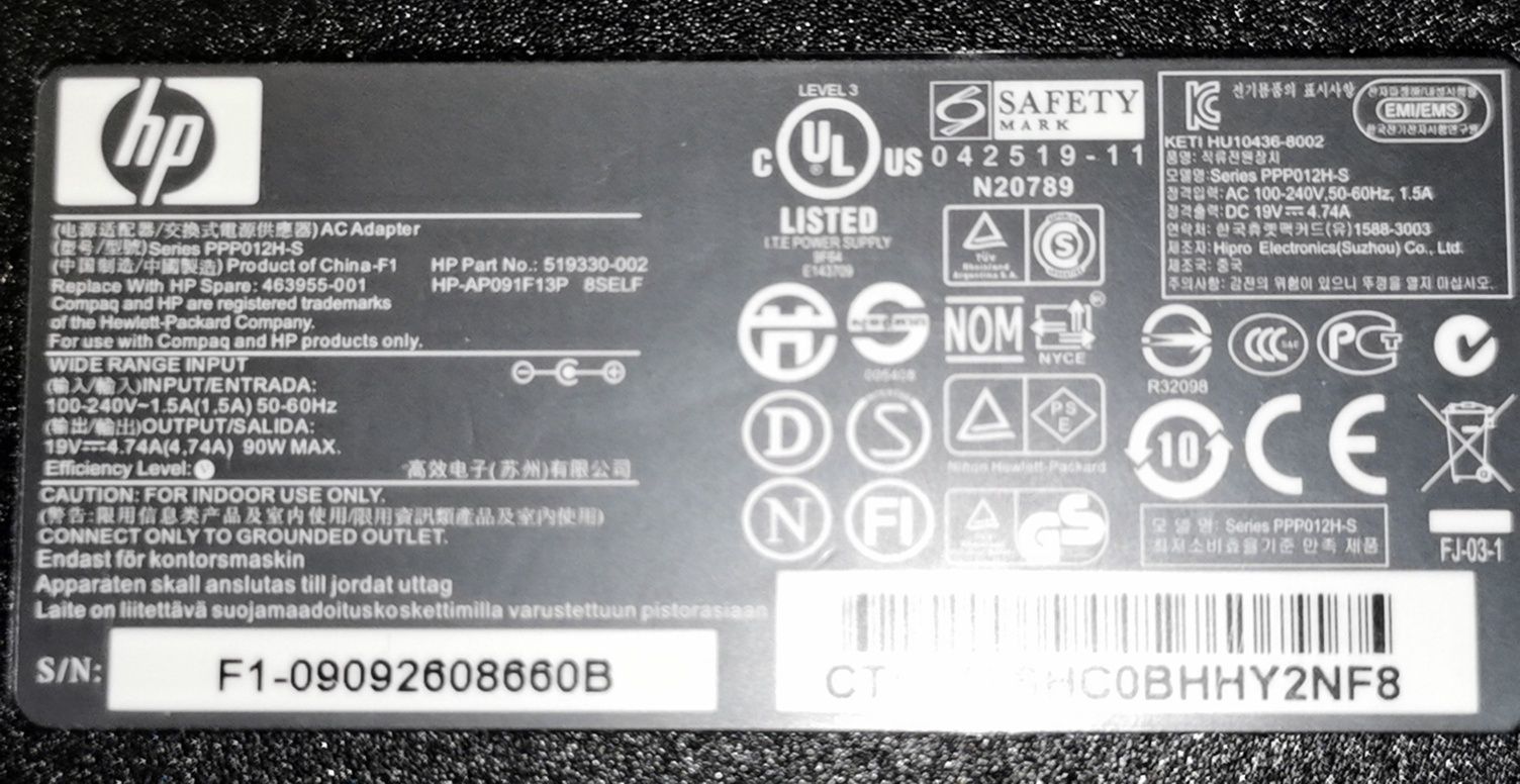 Zasilacz HP - 90w. PPP012H-S
