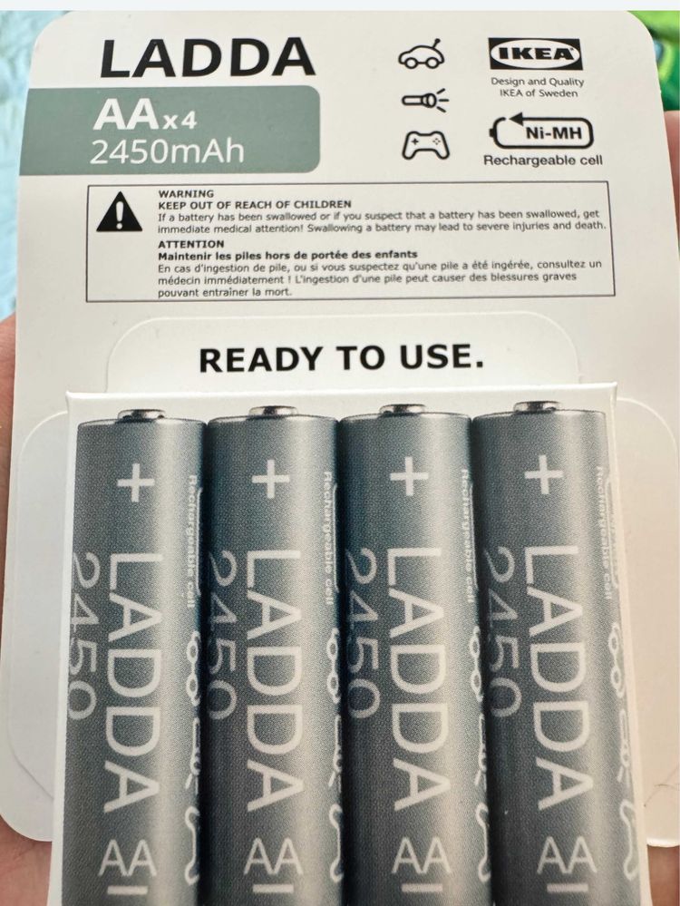 Аккумуляторы АА IKEA 2450mAh Икея LADDA eneloop