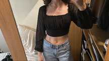 Top decote em V crop
