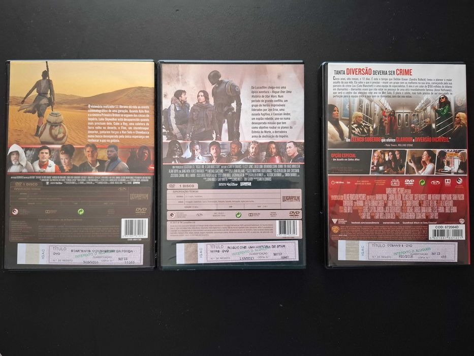 DVD's - Star Wars, Ocean's 8, 24 Horas e documentário Séc. XX