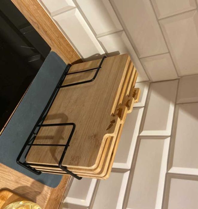 zestaw desek do krojenia 4 szt loft stojak