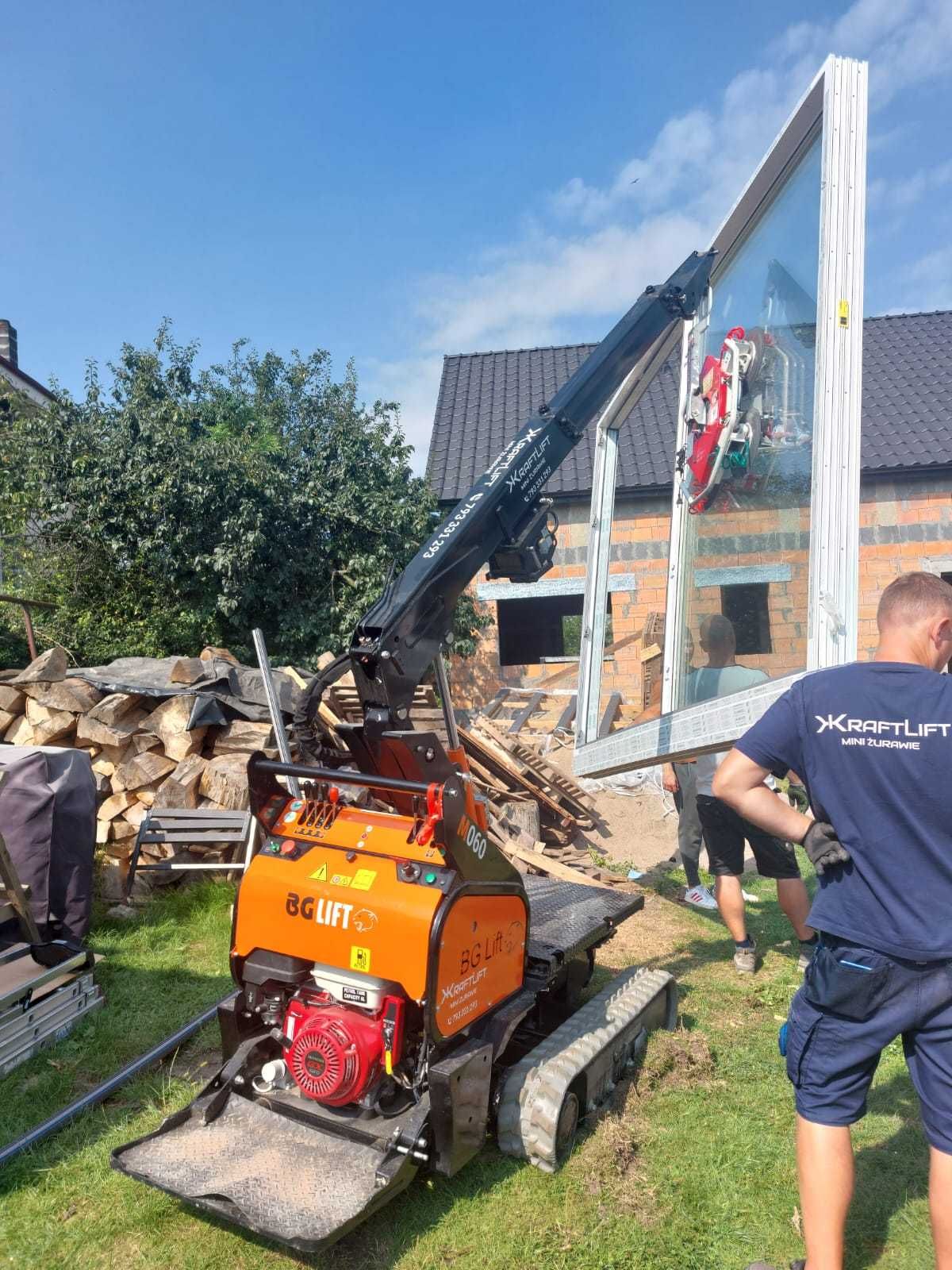 Mini żuraw BG Lift M060 – z funkcją transportu ładunku / okien / szyb