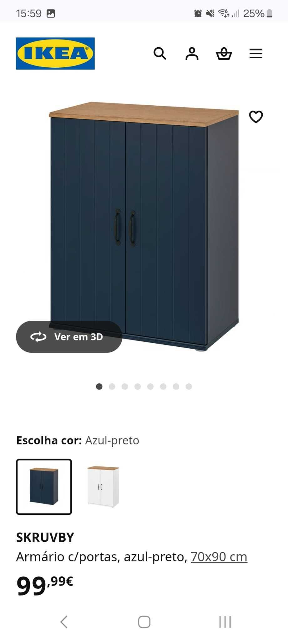 Armários IKEA SKRUVBY azul com portas