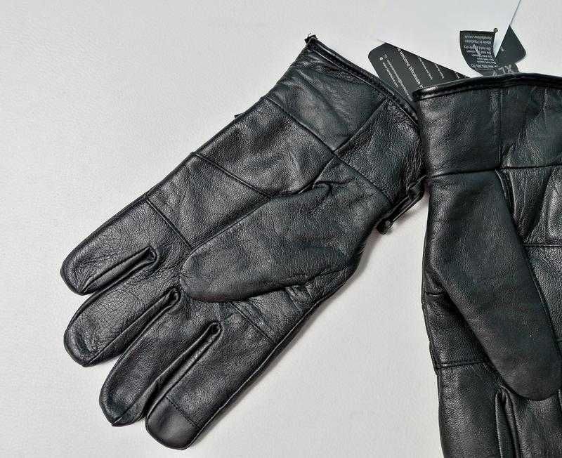 Мужские зимние черные кожаные перчатки thinsulate