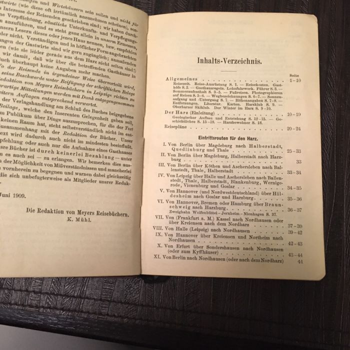 książka w języku niemieckim z 1909 roku tytuł HARZ