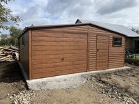 Garaż drewnopodobny 5x6 orzech MAT, szybka dostawa