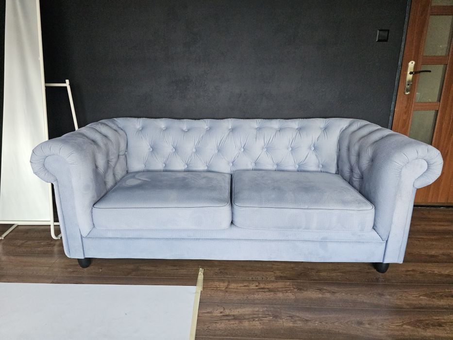 Sofa Chesterfield Black Red White