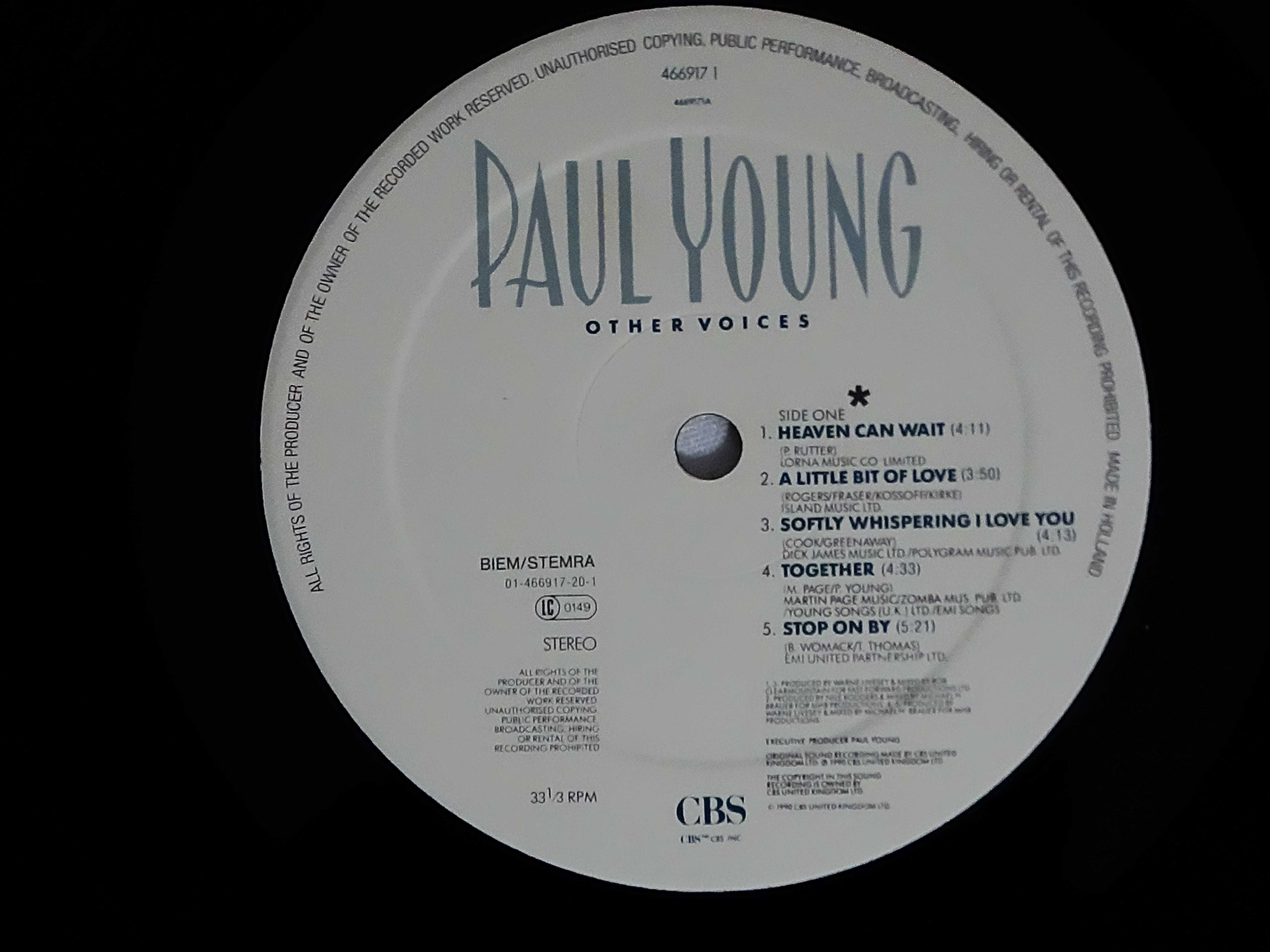 Paul Young - Other Voices 1990 Winyl LP