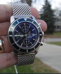 Стальной МИЛАНСКИЙ браслет для часов Breitling, Omega, IWC на 22-24 мм
