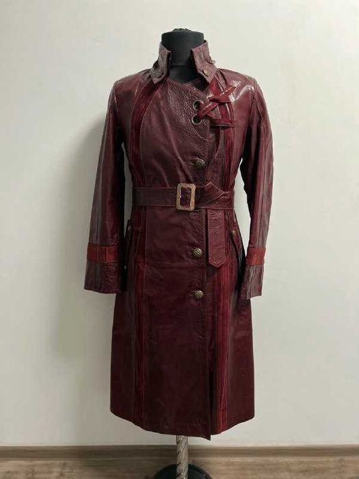 Кожаная куртка тренч кожаное пальто