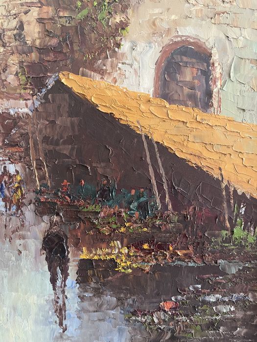 Obraz olejny Prof. Arnold Grabone (1896 - 1982) - ,,Targ we Włoszech"