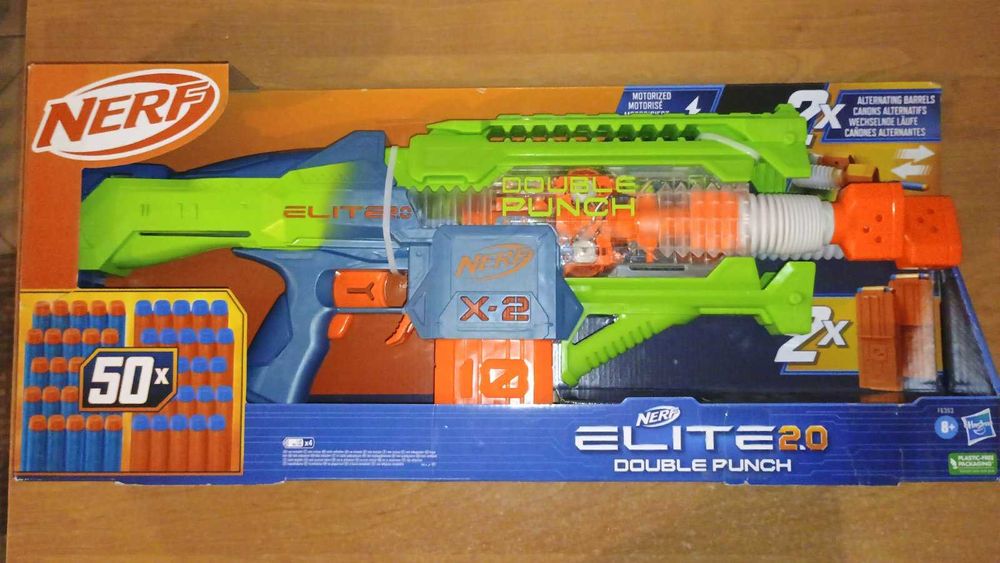 Іграшковий бластер Nerf Elite 2.0 Double Punch поновлена коробка