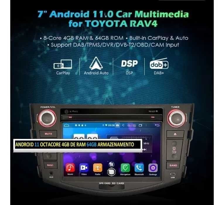 Auto-rádio 2 din Android 13 Alfa Romeo/Toyota/Skoda/Passat