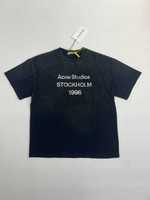 Футболка чорна Acne Studios STOCKHOLM 1996 черная distressed M L