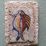 Quadro mosaicos Israel sobre pedra 19 cm X 14 cm