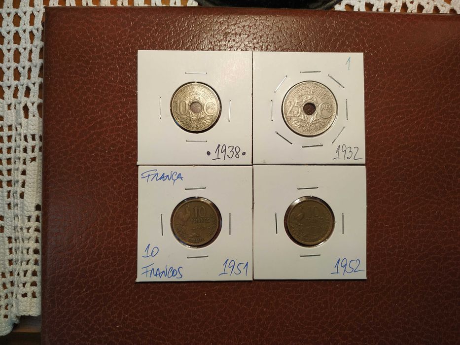 Lote de 4 moedas francesas