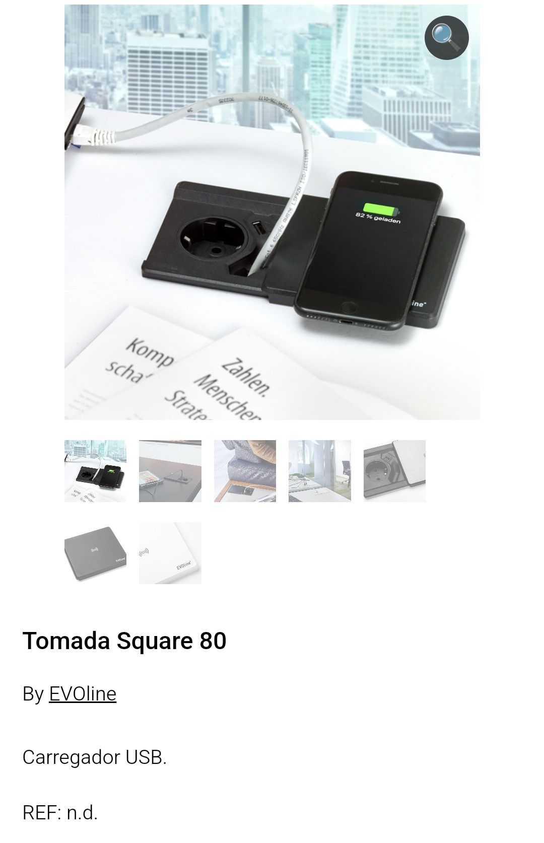 Tomada Evoline Square 80 com indução