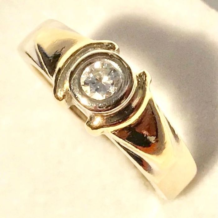 Złoty PIERŚCIONEK 18K cudowny BRYLANT 0,25ct r. 10