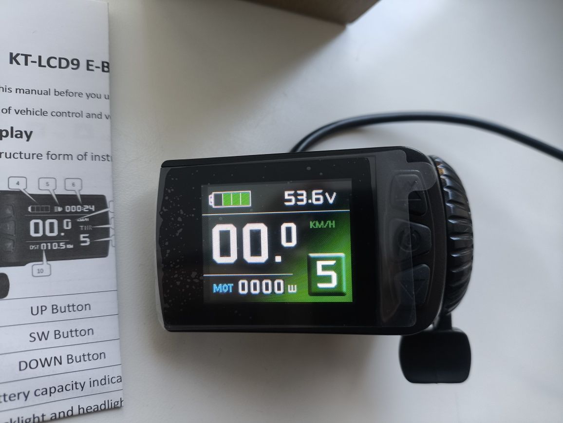 Дисплей KT-LCD9R 24V, 36V, 48V з вбудованим курок газа KUNTENG велосип