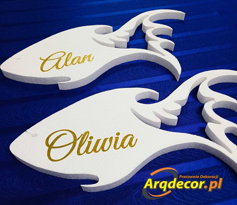 Personalizowane Duże Rybki Dekoracyjne z Imionami – Komunia