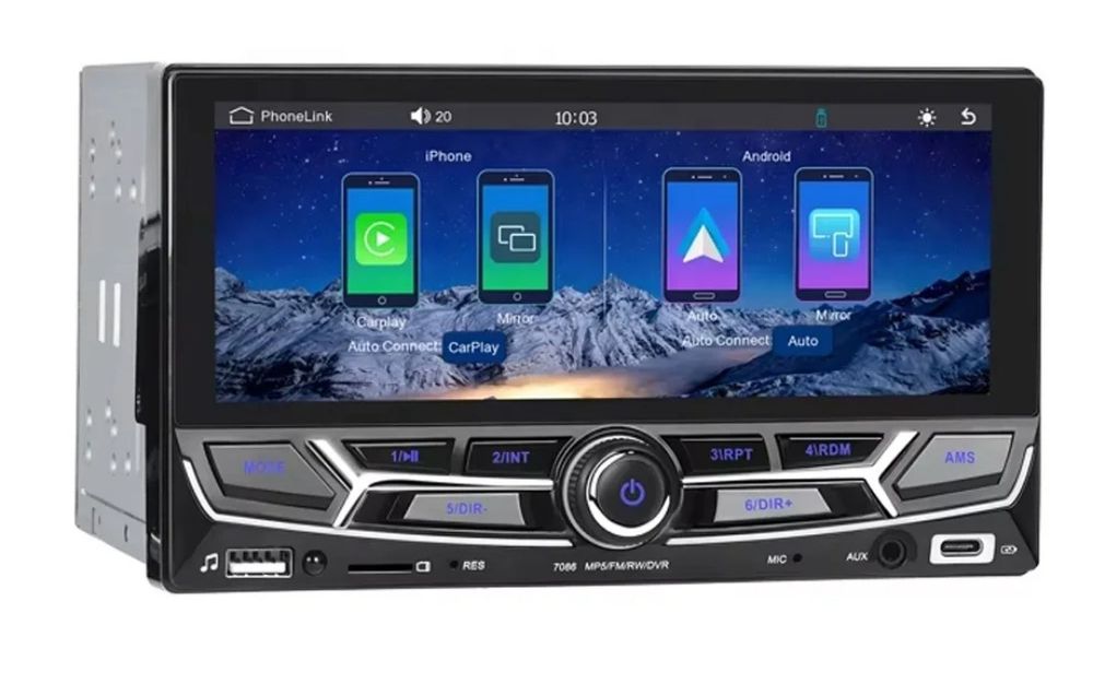 Autorrádio 6.8" IPS 2Din Wireless CarPlay/Android Auto BT USB