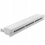 deleyCON Patchpanel CAT 6a 24 Port RJ45 19" Rack IT, szary, zestaw