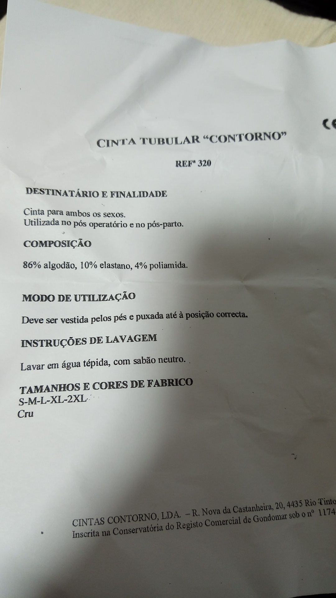 Cinta tubular usada, mas em bom estado, usada apenas uma vez..