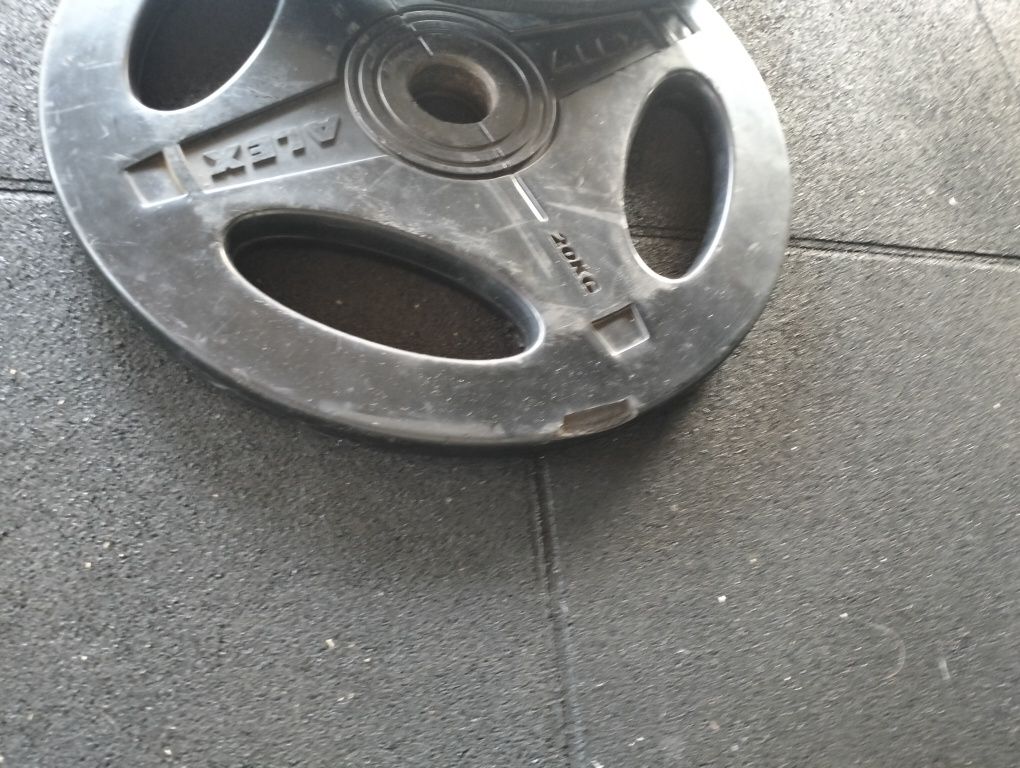 Discos 20kg borracha para barra olímpica