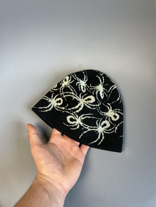 Шапка Spyder мужская черная с пауками Y2K (оригинал)