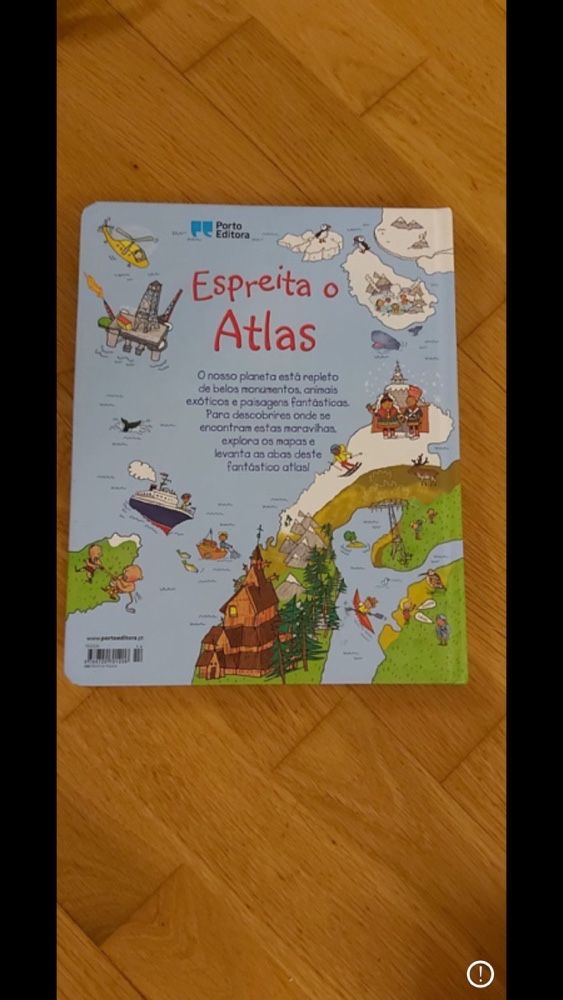 Livro Espreita o Atlas Porto Editora Com um poster gigante do mundo