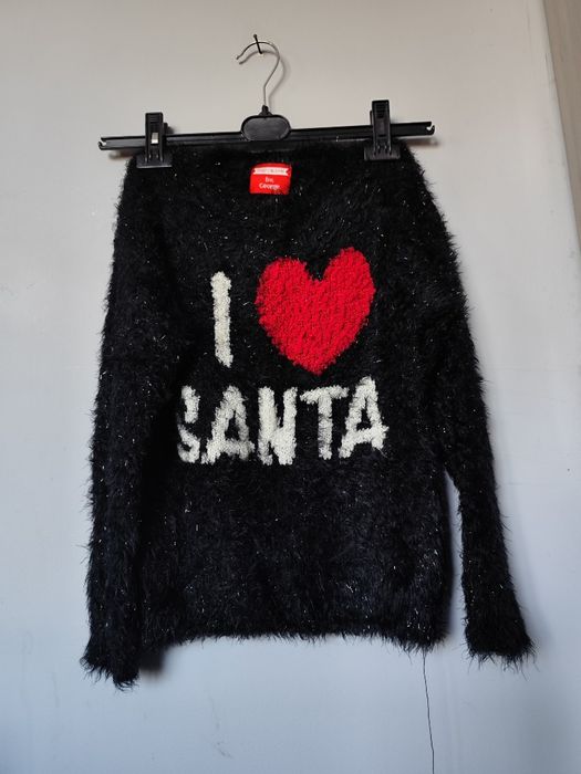 Piękny sweter z motywem świątecznym zimowym Santa mikołajki 140