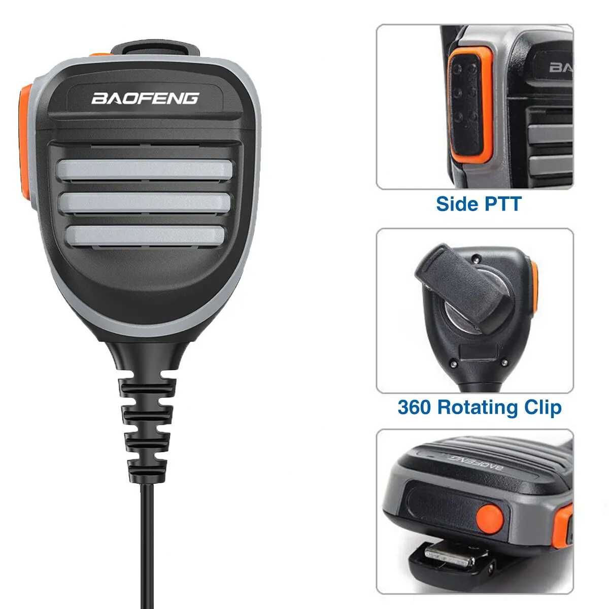 • PTT Тангента Манипулятор для Рации Baofeng UV-9R Pro, Гарнитура