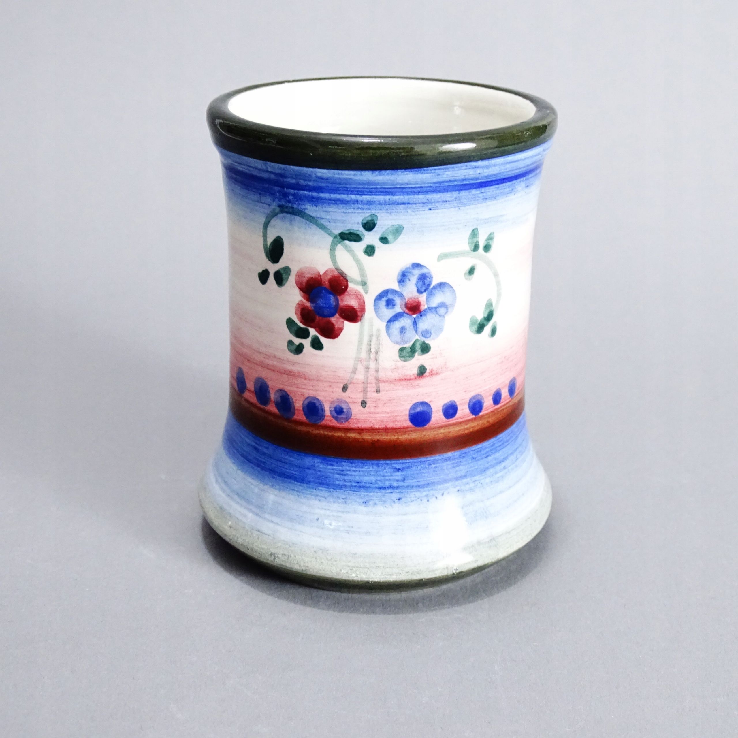 ręcznie malowany ceramiczny pojemnik kubek wazonik