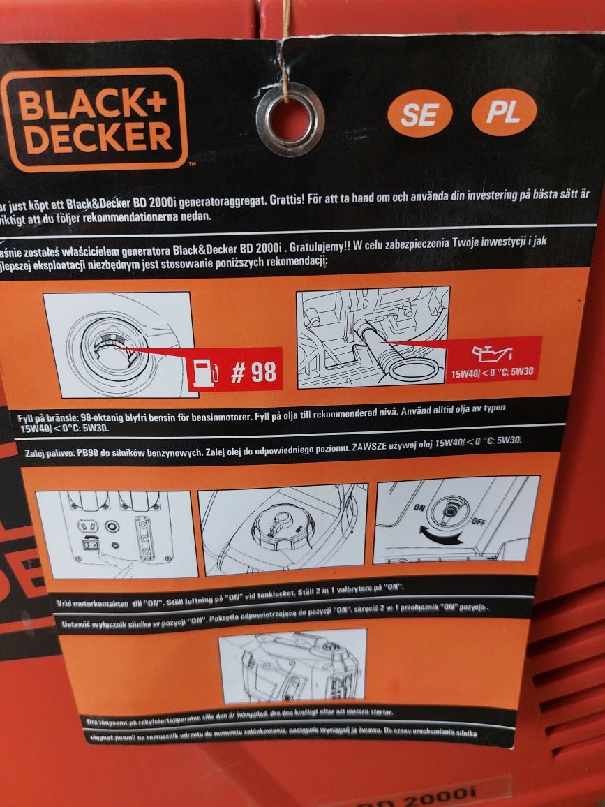 Agregat prądotwórczy - Generator Black&Decker 2000i 2kW