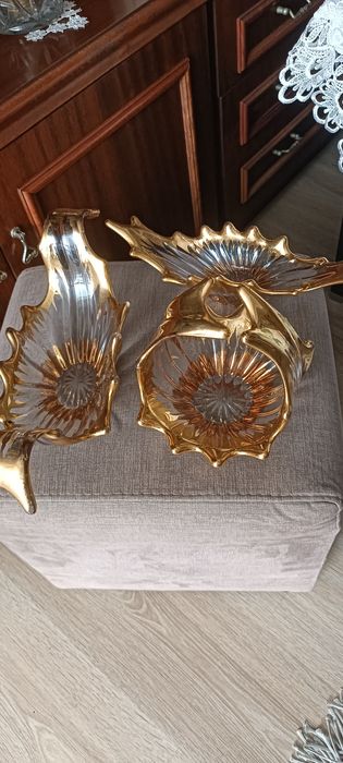 Patera koszyk szkło francuskie Baccarat zestaw antyk