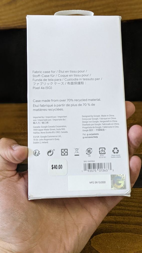 New Google Pixel 4a 5G Static Gray Fabric Чехол Чохол