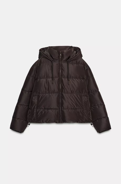 Зимова куртка пуфер Zara шоколадна