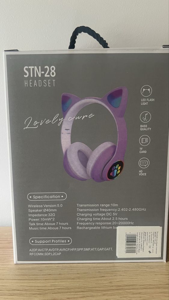 Nowe słuchawki STN-28 kocie uszy