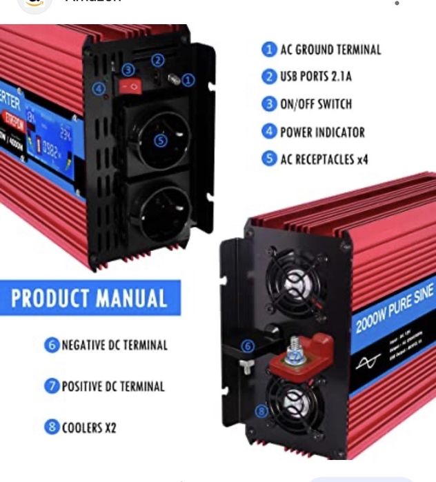 Інвектор - інвертор чистий синус 2000 - 1000 ВТ