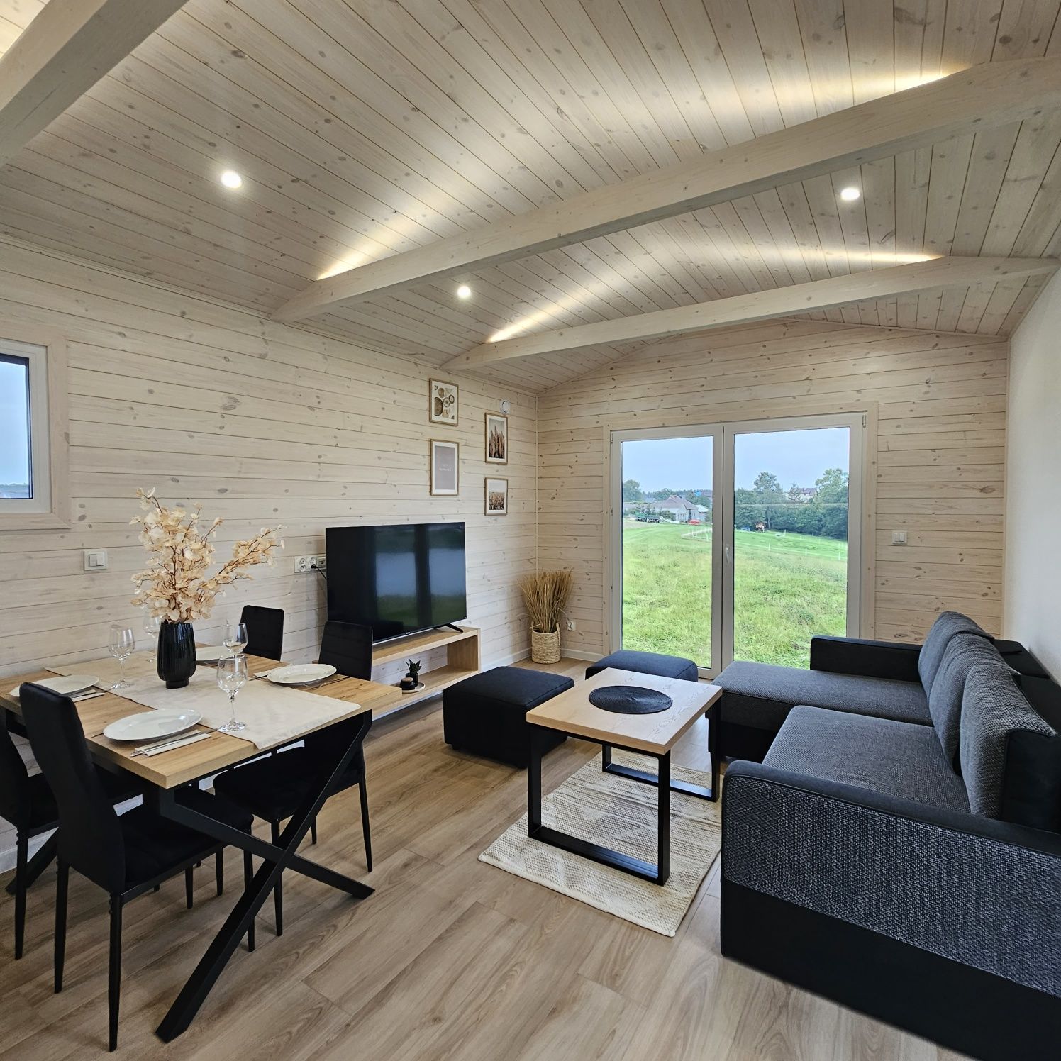 Dom 48m² mobilny na kołach Nowy Wyposażony drewniany  modułowy
