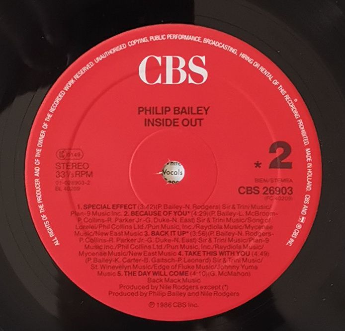 NM/NM Виниловая пластинка - Pfilip Bailey - Nsaid Out- 1986