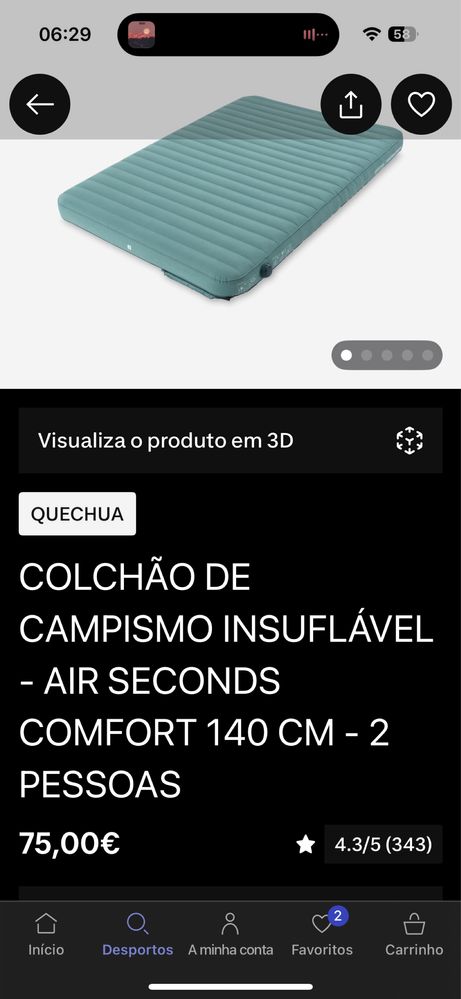 Colchao insuflavel AIR SECONDS (2 pessoas)