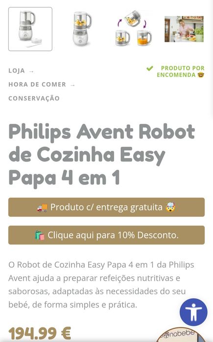 Robot de Cozinha Easy Papa 4 em 1 PHILIPS AVENT