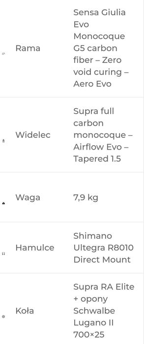 Sensa giulia evo rozmiar 50