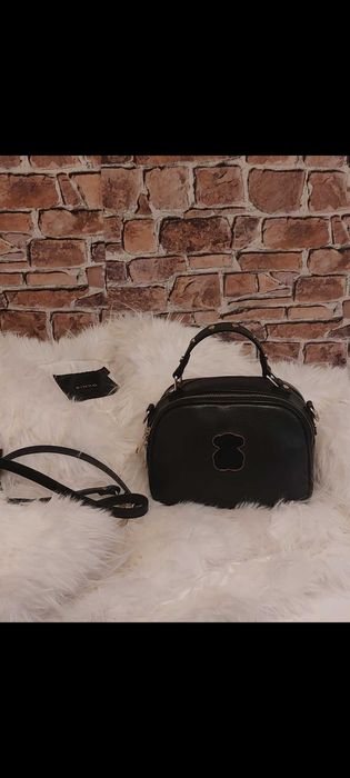 Torebka skórzana"Miś"Tous kuferek-listonoszka w kolorze czarnym