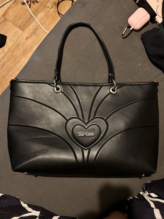 juicy couture torebka czarna shopper EMILY serduszko