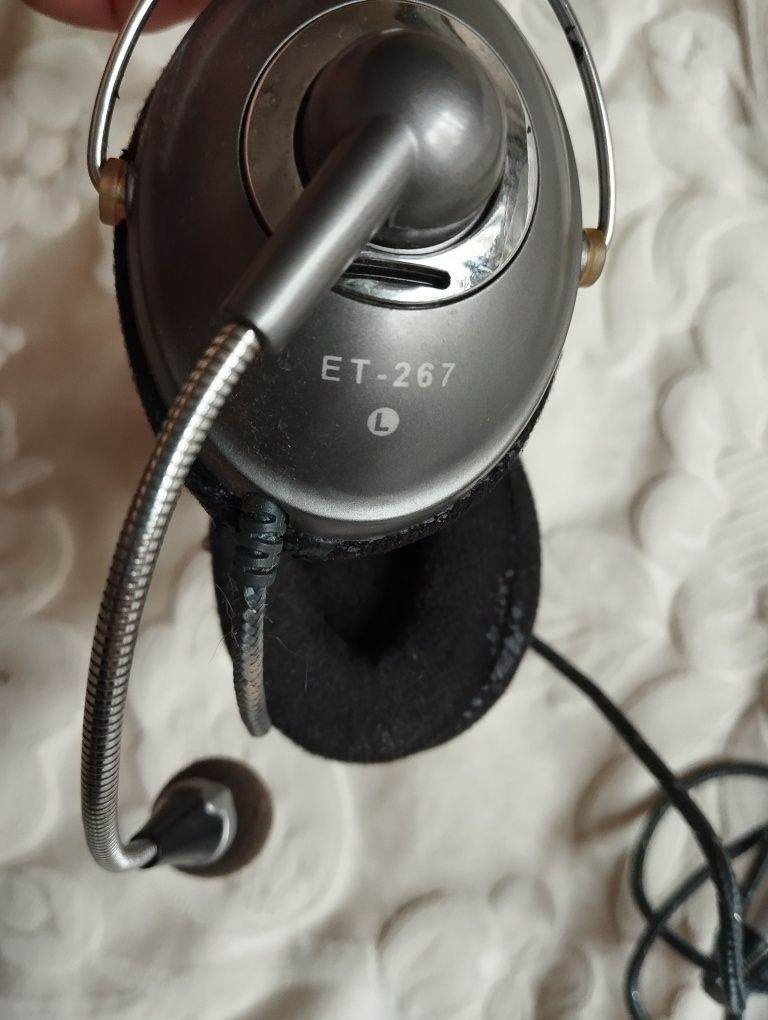 Słuchawki z mikrofonem do muzyki, do Skype'a,Easy Touch ET-267, vintag