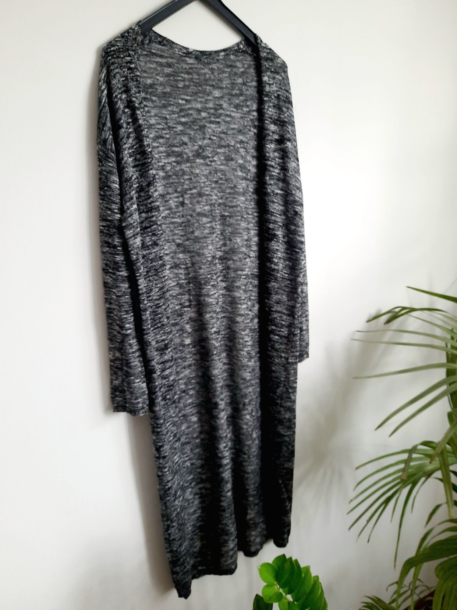 Sweter narzutka kardigan długi maxi S