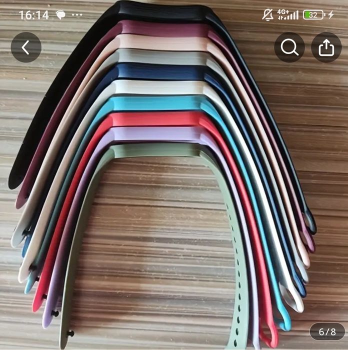 Силіконовий ремінець для Xiaomi Mi Band 5/6  Різні кольори | Новий