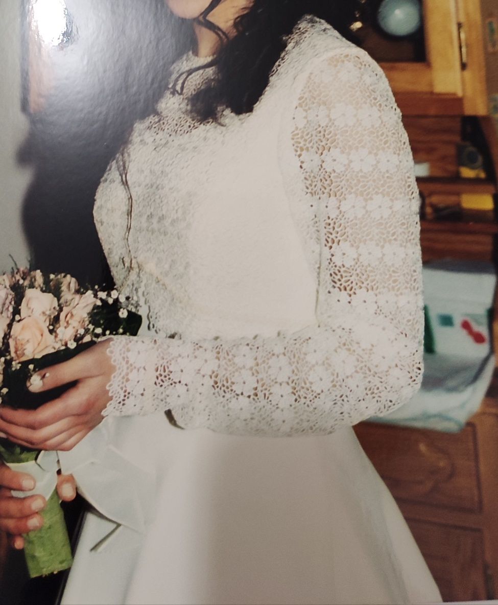 Vestido de noiva de manga comprida